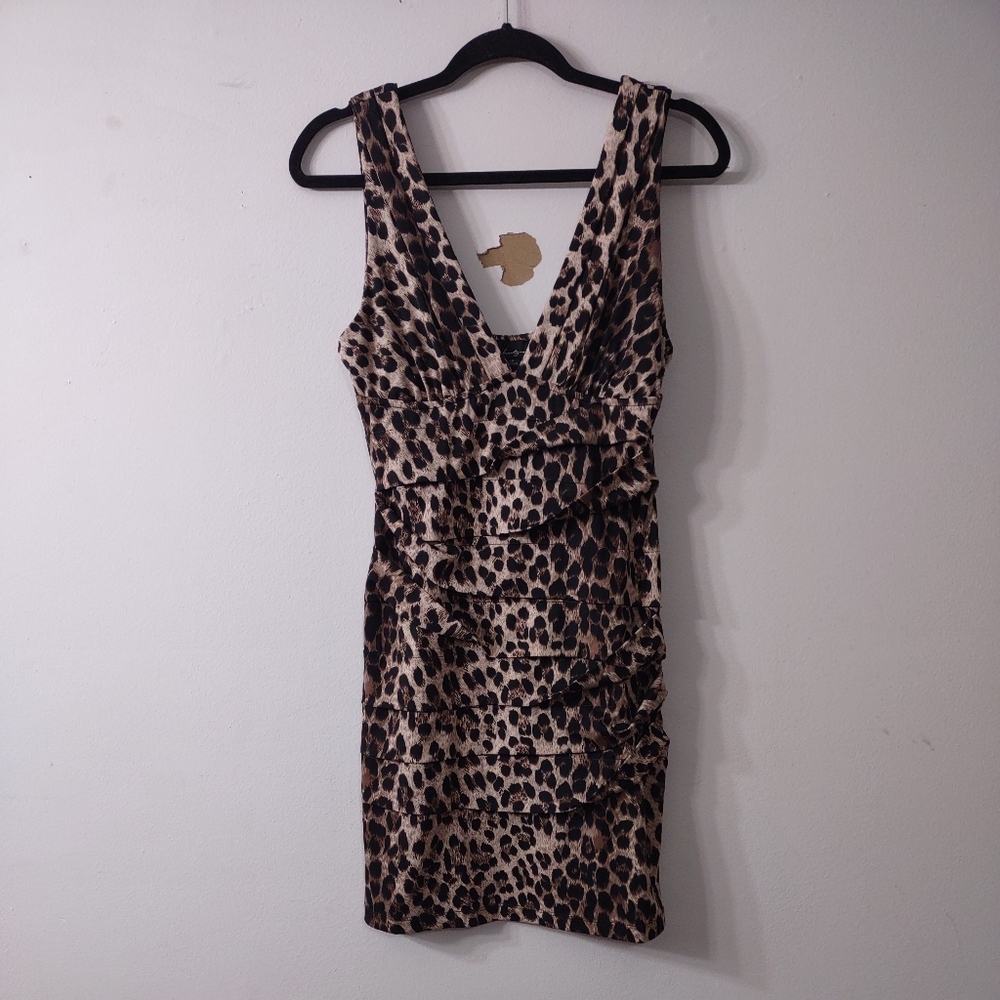 Forever 21 Leopard Print Band  Dress, Size Large
